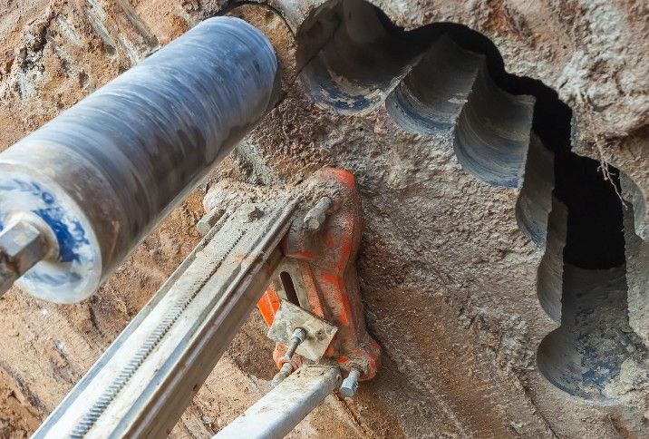 Sondeo con extracción de testigos para geotermia en una vivienda de Valencia